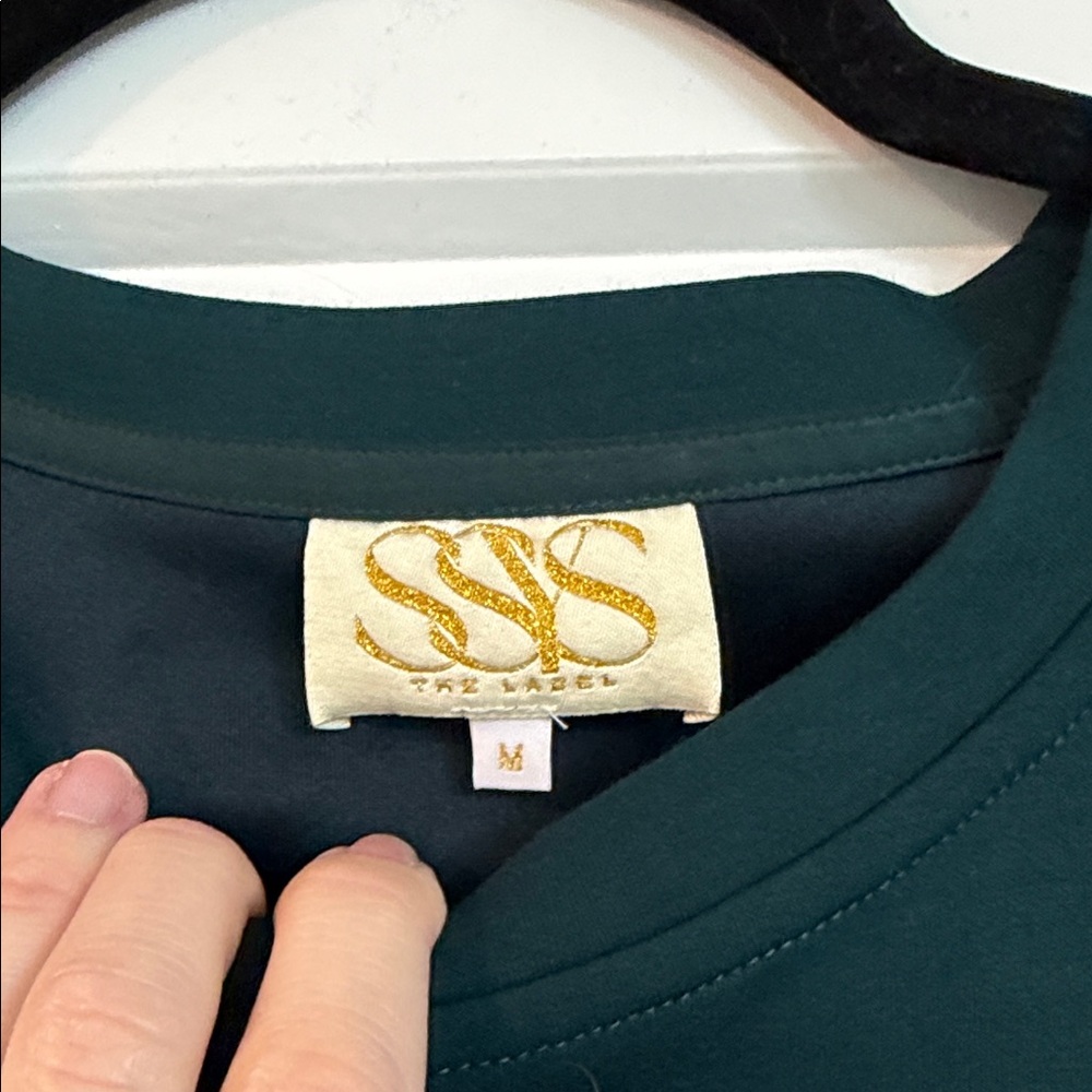 SSYS Dark Teal Shoulder Pad Dress - Picture 3 of 7